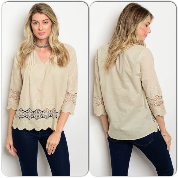 Cream Woven Top-LAST ONE 5 ⭐️⭐️⭐️⭐️⭐️ - Picture 5 of 7