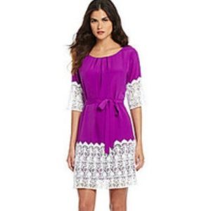 Gorgeous purple Gianni Bini lace-accent dress