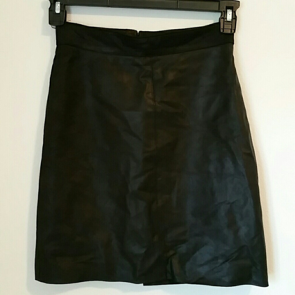 Black leather skirt