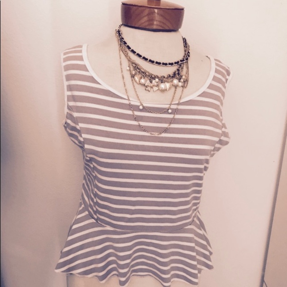 Stripped top...Large sleeveless