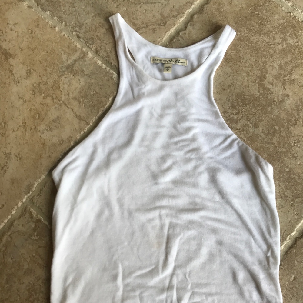 White high neck tank top