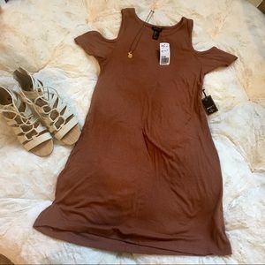 NWT Forever 21 Short Dress Rust Cold Shoulder