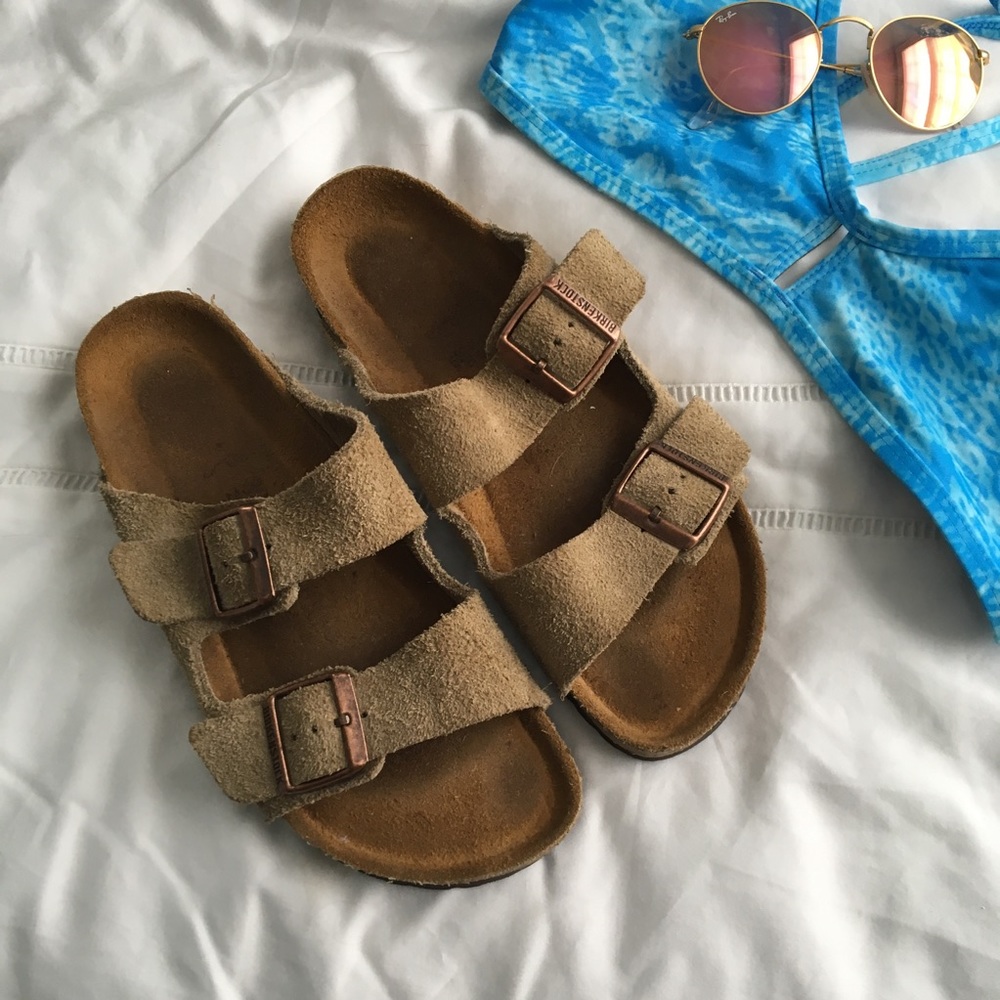 Arizona Taupe Suede Birkenstocks
