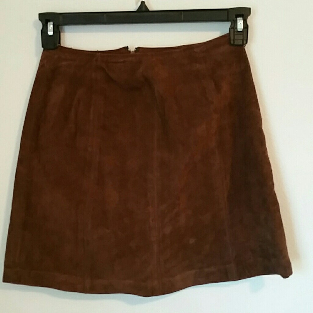 Brown suede skirt