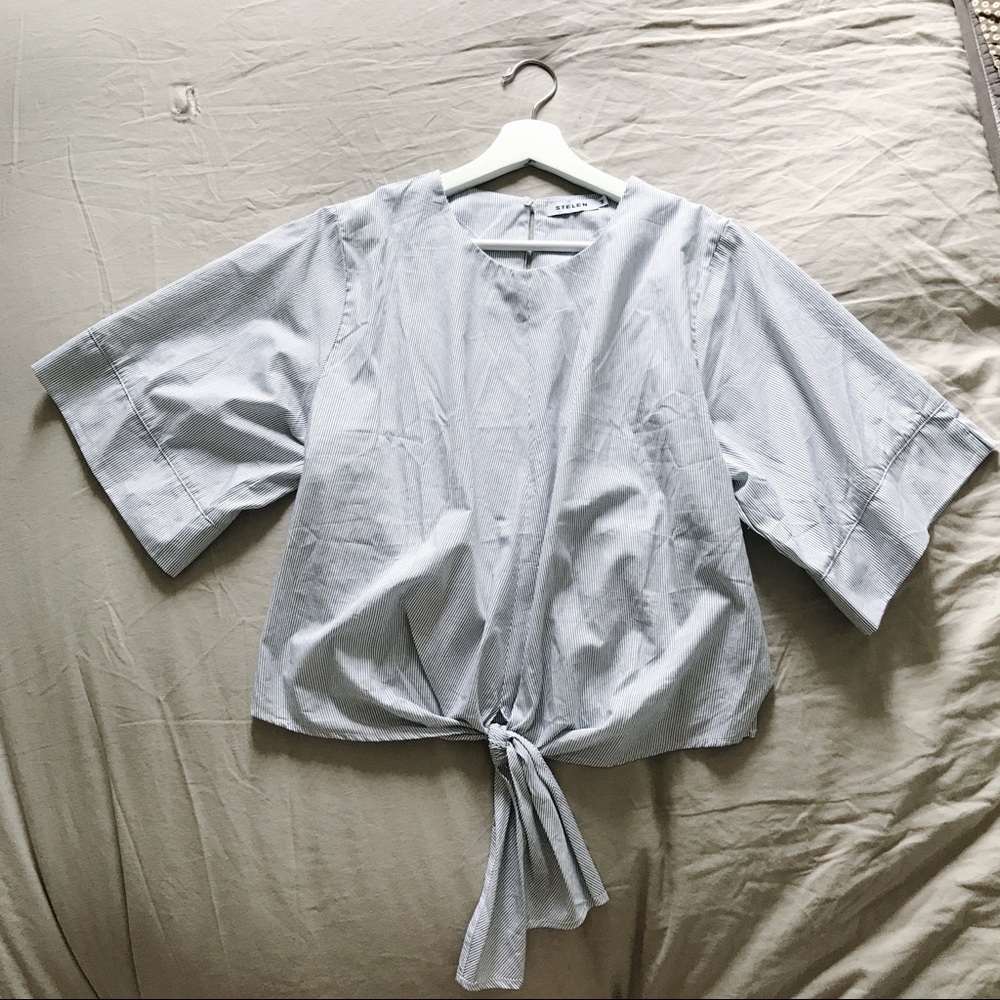 Stelen Striped Front Tie Top