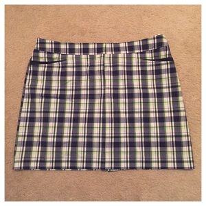 (NWOT) IZOD blue & green plaid golf skort
