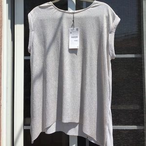 Zara silver and gold short sleeved top