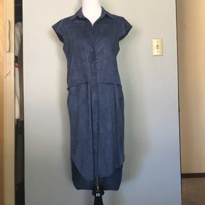 Suede dress- light dusty blue