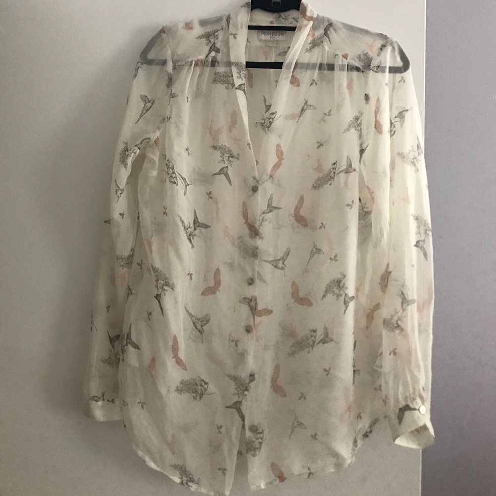 Monsoon 100% silk blouse! New condition!
