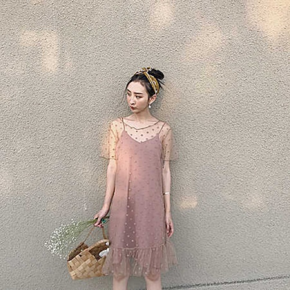 Mesh polka dot dress - Picture 2 of 3