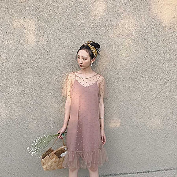 Mesh polka dot dress - Picture 2 of 3