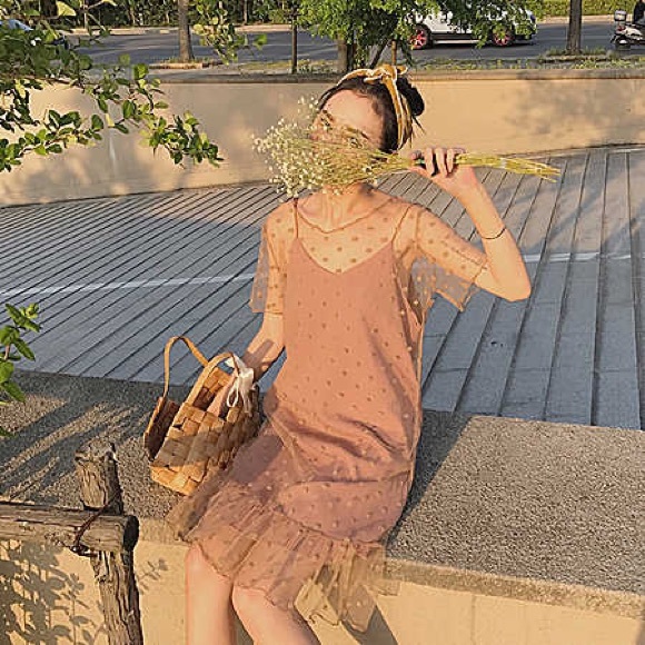 Mesh polka dot dress - Picture 3 of 3