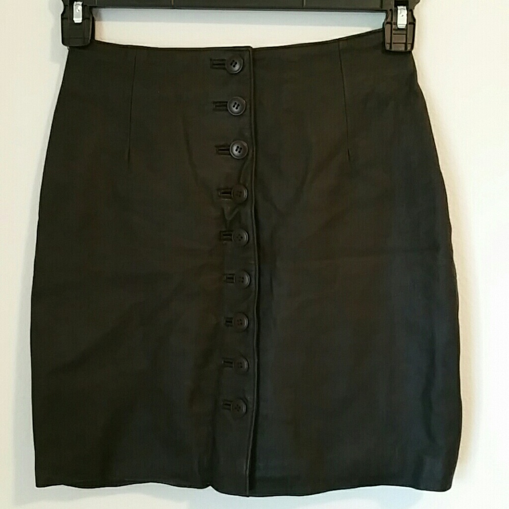 Button up leather skirt