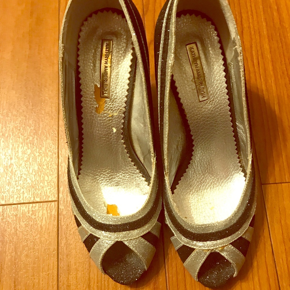 Kathryn Amberleigh Heels Glittery Black/Silver 8