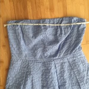 Great light blue strapless dress