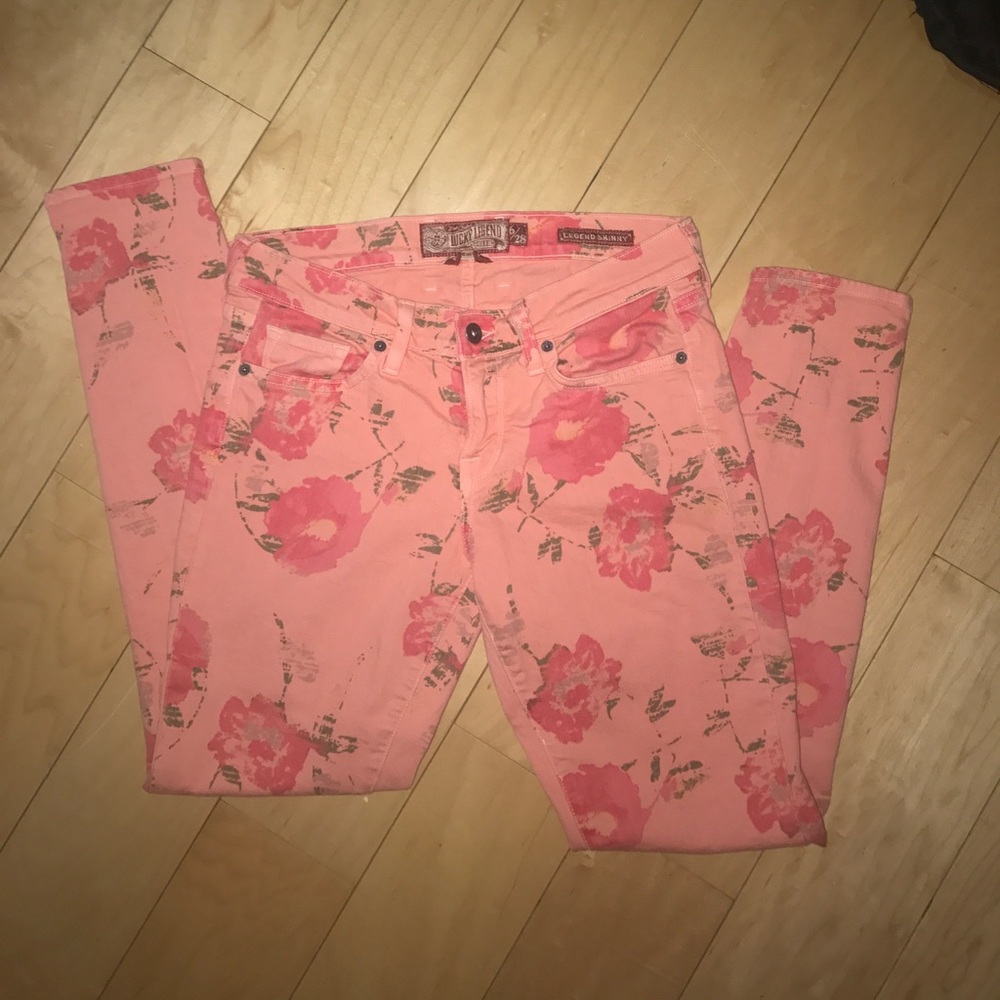 Lucky Brand Floral Denim Crops
