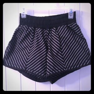 Size 0 Lululemon shorts: black with gray stripes