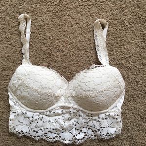 PINk Victoria Secret white push up bandeau bra
