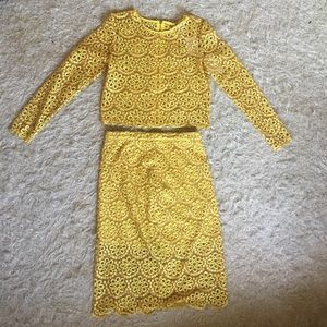 Alexis yellow lace crop top