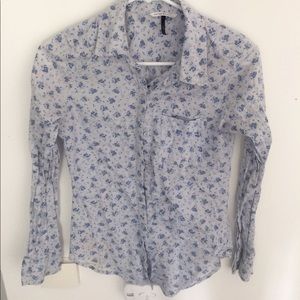 Blue Floral Button Shirt