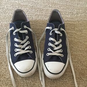 Navy Converse with Pink Accent