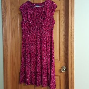 Pink and black fitted dress