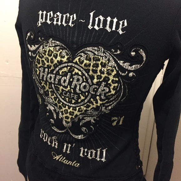 🤘🏼Hard Rock Cafe Hood Zip-up Atlanta 🎸 - Picture 2 of 7