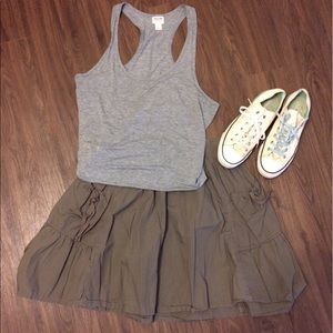 Army green skirt