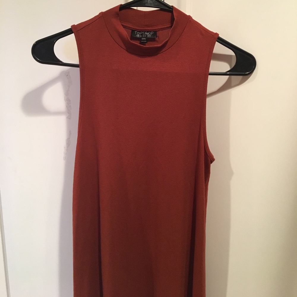 Topshop burnt orange sleeveless dress