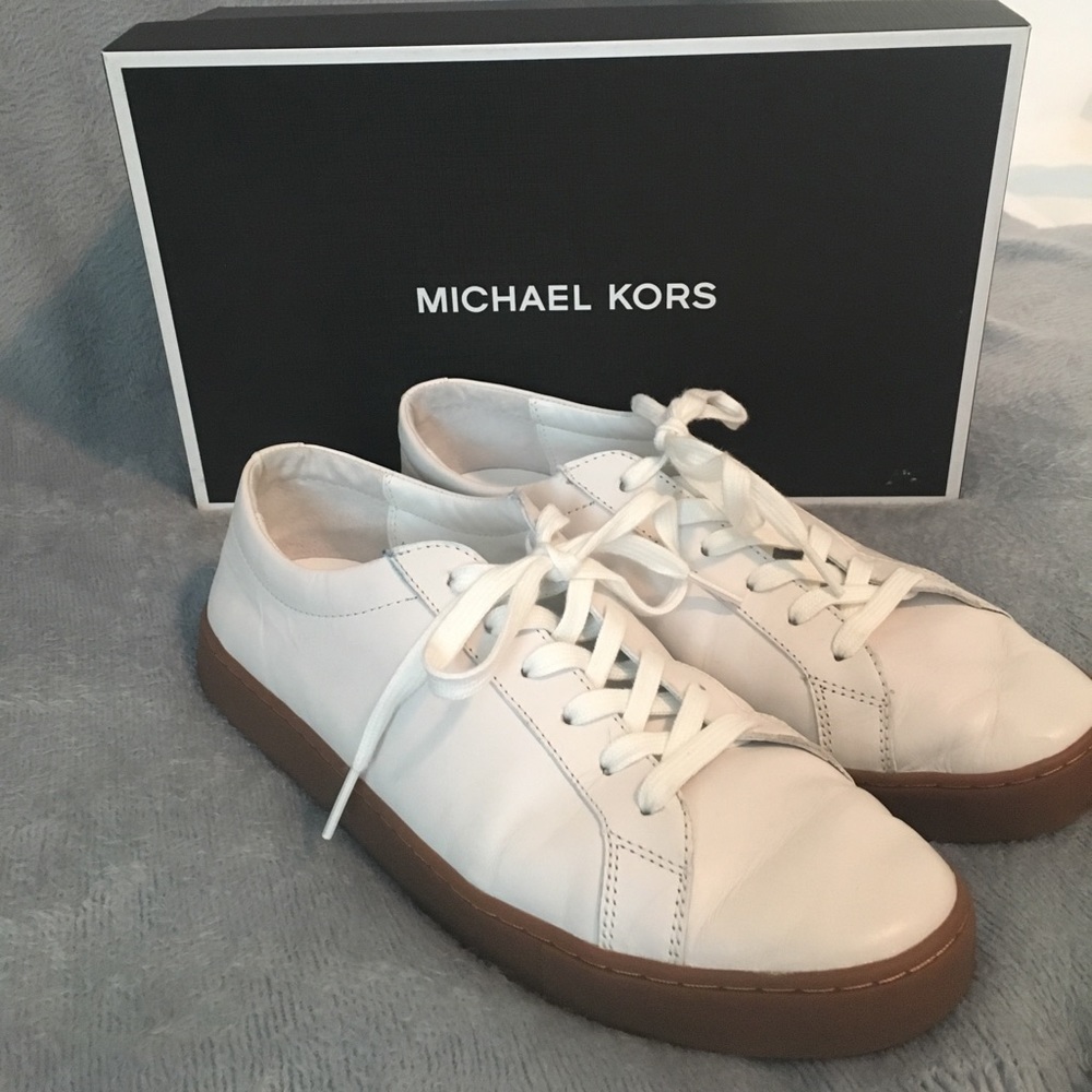 Men's white leather Michael Kors shoes