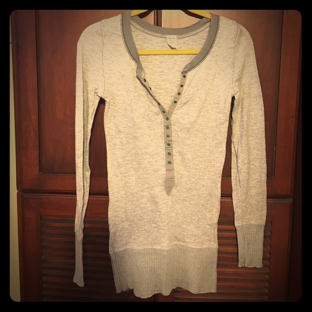 Free People Light Gry super thin sweater