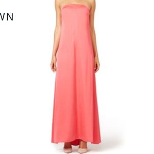 Cedric Charlier Strapless Silk Gown