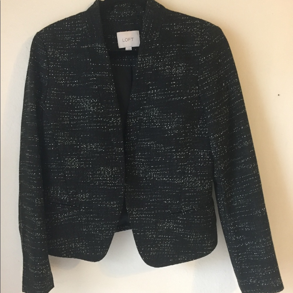 Loft Black Tweed Blazer