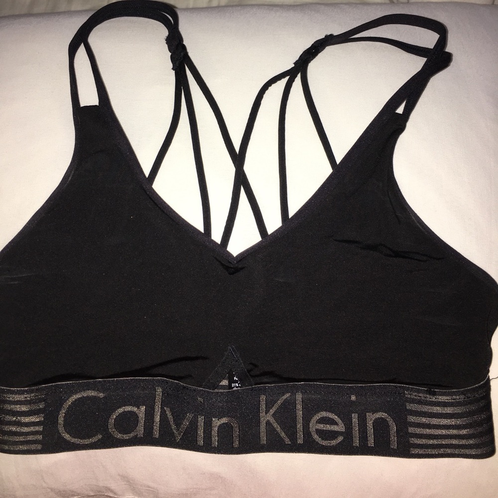 Black Calvin Klein sports bra