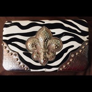 Zebra Fleur de Lis Wallet