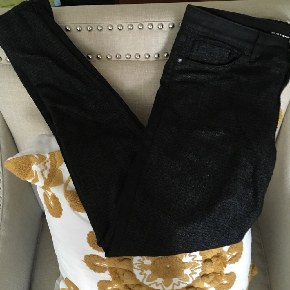 Elie Tahari Black Textures Skinnies