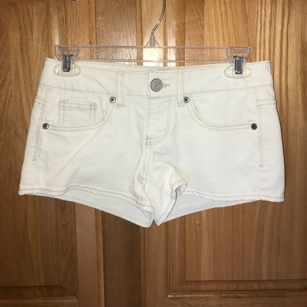White denim shorts