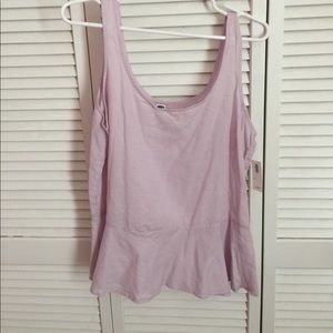 Light purple peplum style tank top