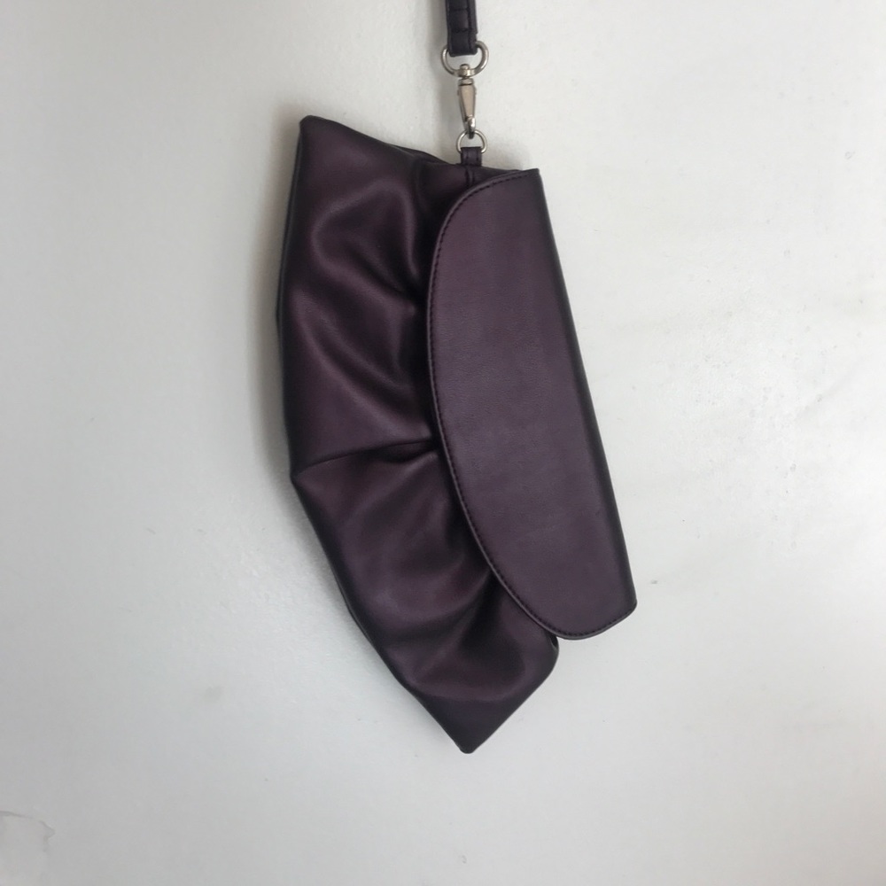 New York & Co purple leather clutch