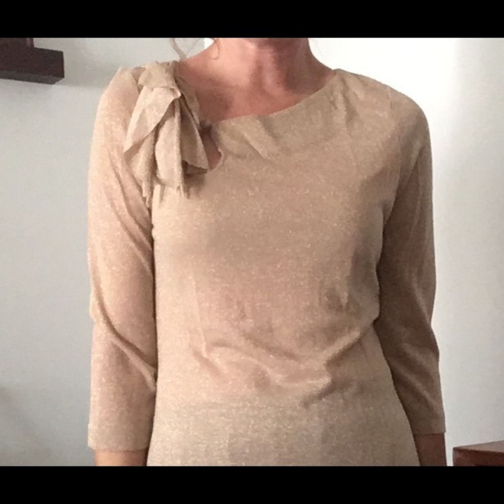 Anthropologie Deletta Gold Top