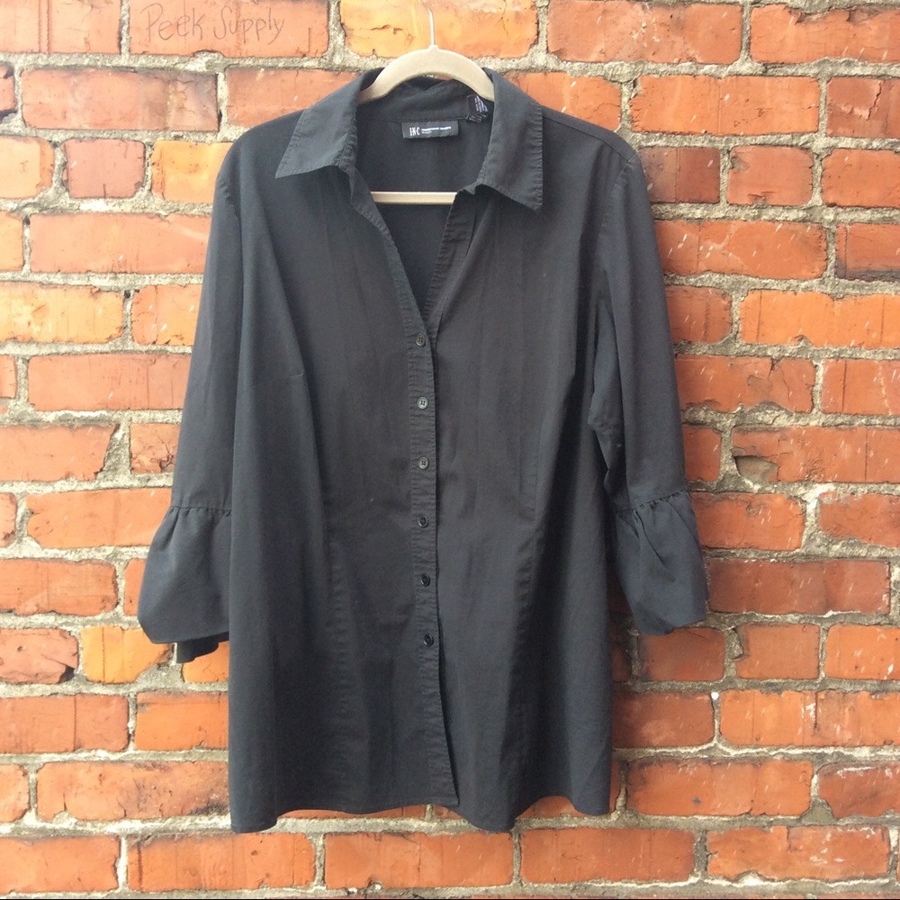 Black Dress Shirt with Flare Sleeves