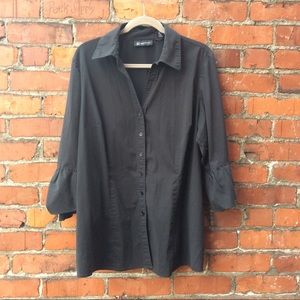 Black Dress Shirt with Flare Sleeves