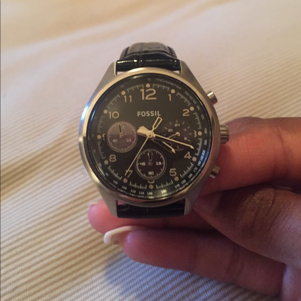 Women's Black Leather Watch!