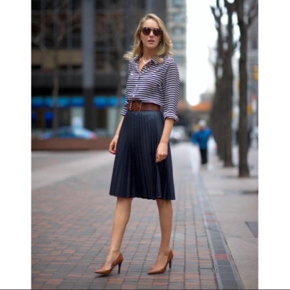 J. Crew Tops - J.Crew striped navy/white button down shirt