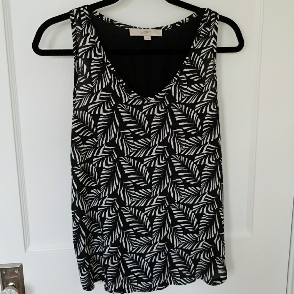 Loft palm leaf print top