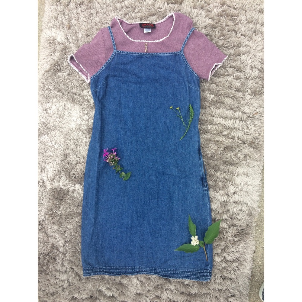 Vintage spaghetti strap denim dress