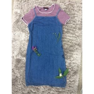 Vintage spaghetti strap denim dress
