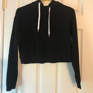 Cropped Black Hoodie (Small)