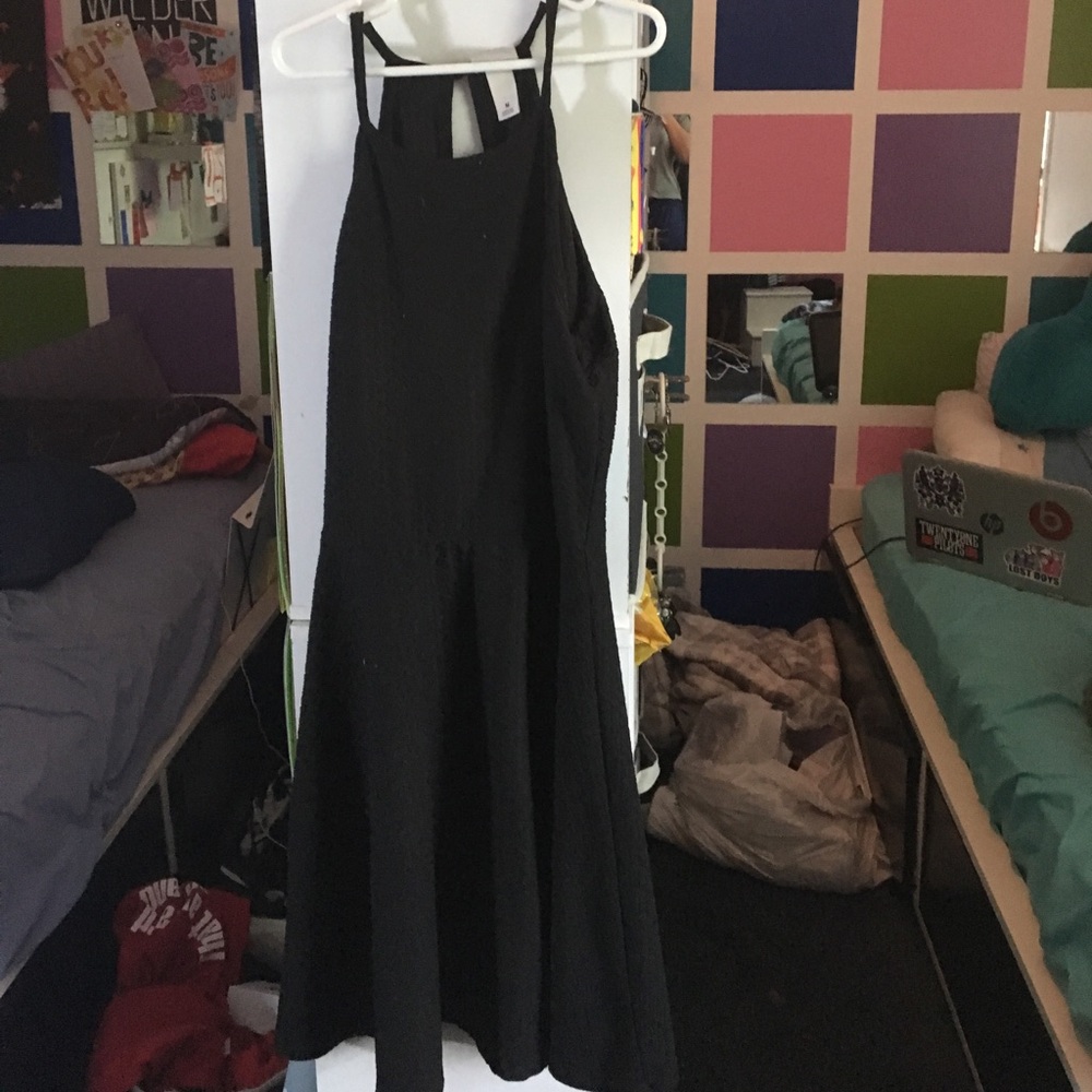 Black mid length dress