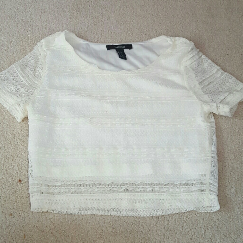 Lace overlay crop top